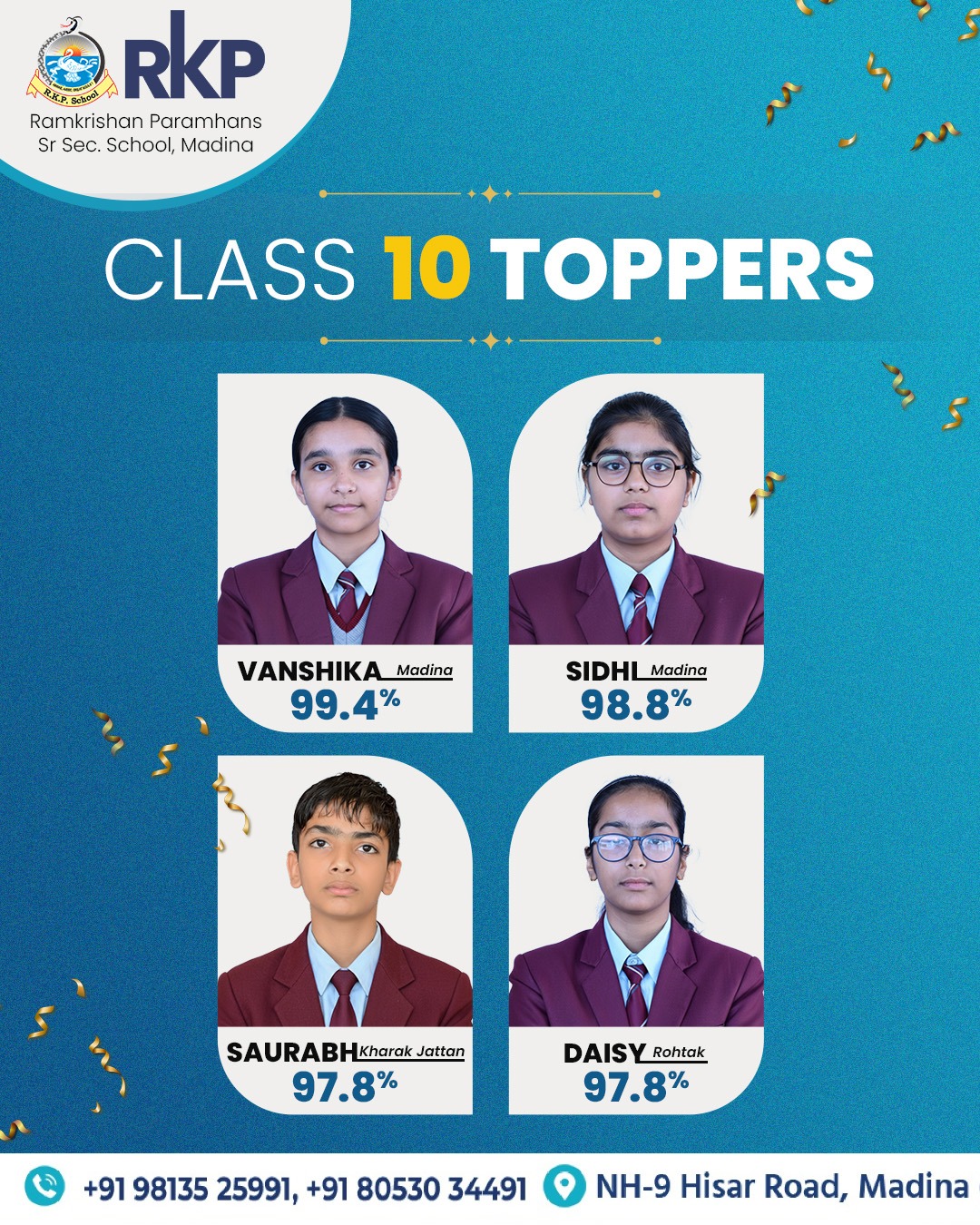 Class Topper Results